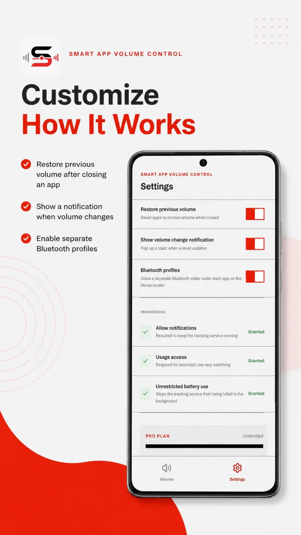 Add and manage per-app volume levels